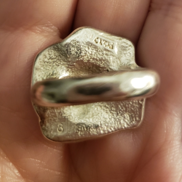 Silver Rose Ring size 8 - Picture 3 of 5